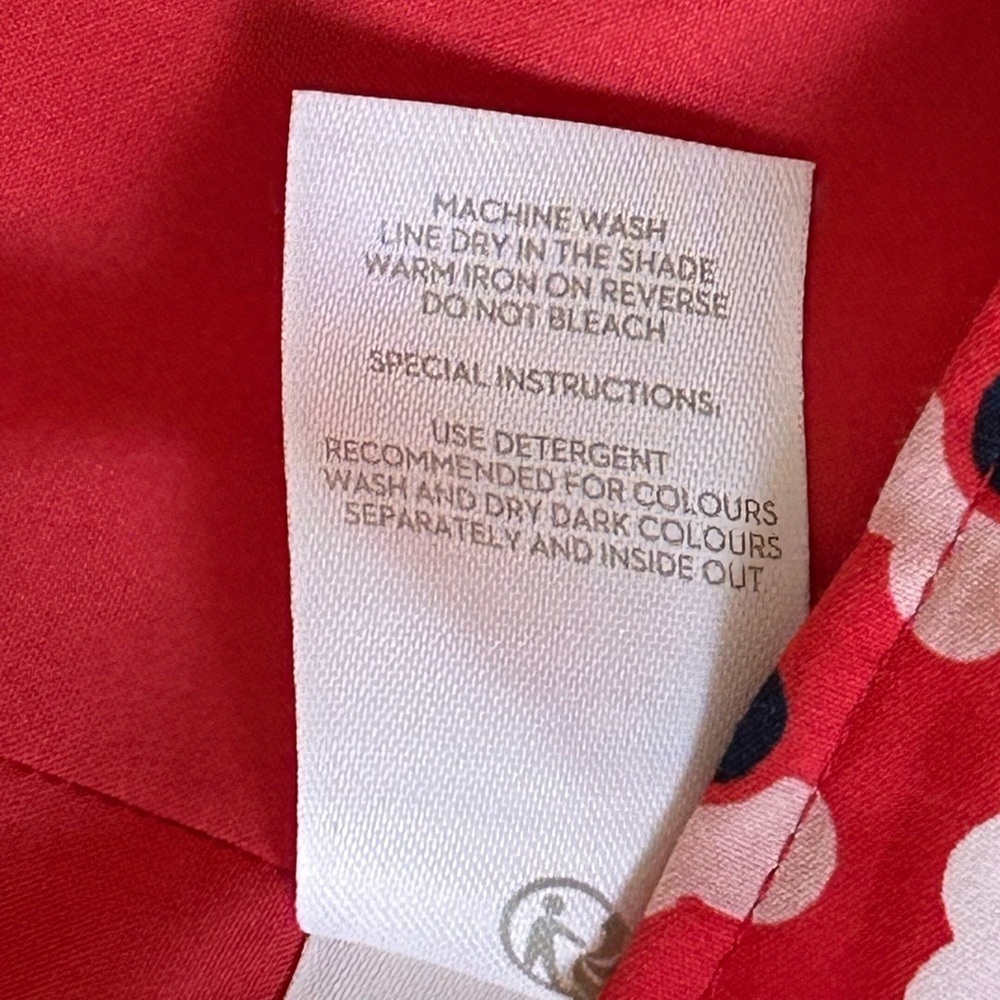 Boden Red Pencil Skirt with White Patterns - Picture 9 of 15